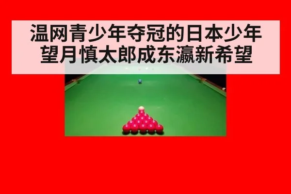 温网青少年夺冠的日本少年望月慎太郎成东瀛新希望