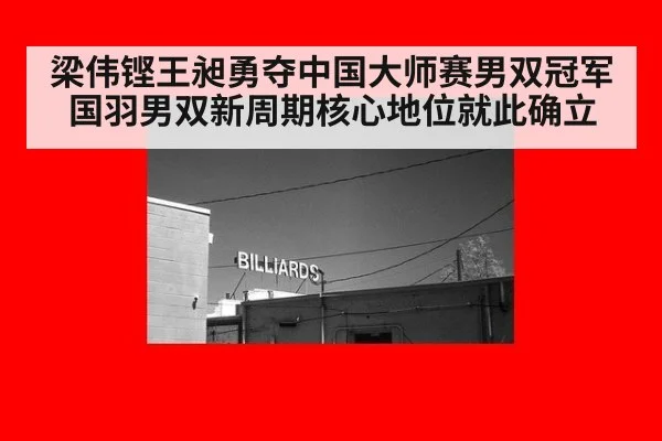 梁伟铿王昶勇夺中国大师赛男双冠军 国羽男双新周期核心地位就此确立
